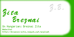 zita breznai business card